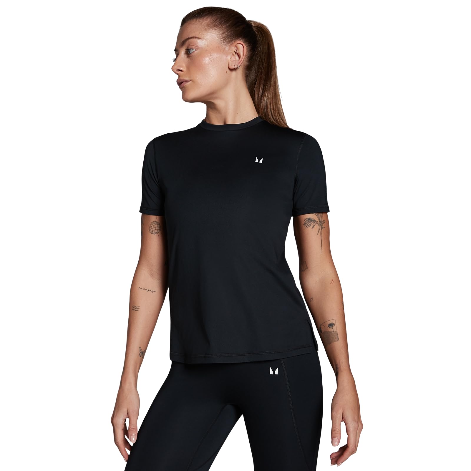 MyProtein Womens Training Regular Fit Short Sleeve Top, Black, Size S, Women