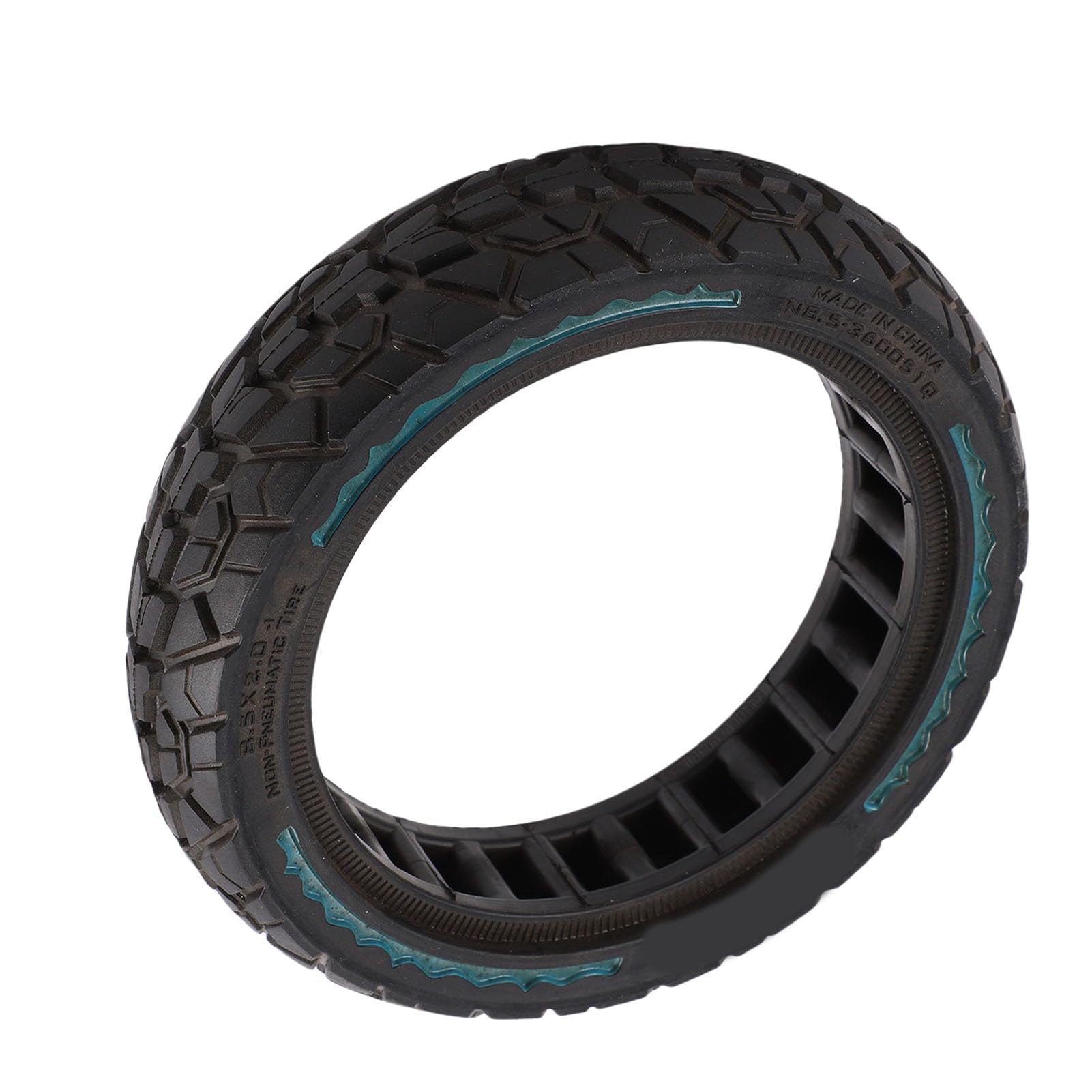 Luocute Pneu Solide Tout-terrain, 8,5 X 2,0 50/75-6,1 en Caoutchouc Creux, Pneu sans Chambre à Air Résistant aux Chocs pour Scooter électrique (BLUE)