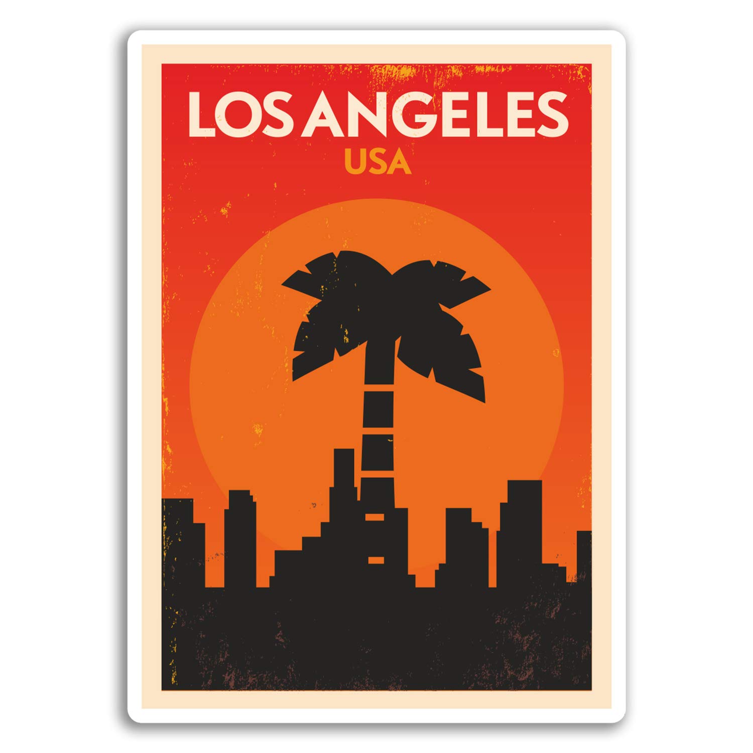 2 x 10cm Los Angeles USA Vinyl Stickers Sticker Car Luggage Travel #19005 (10cm Tall)