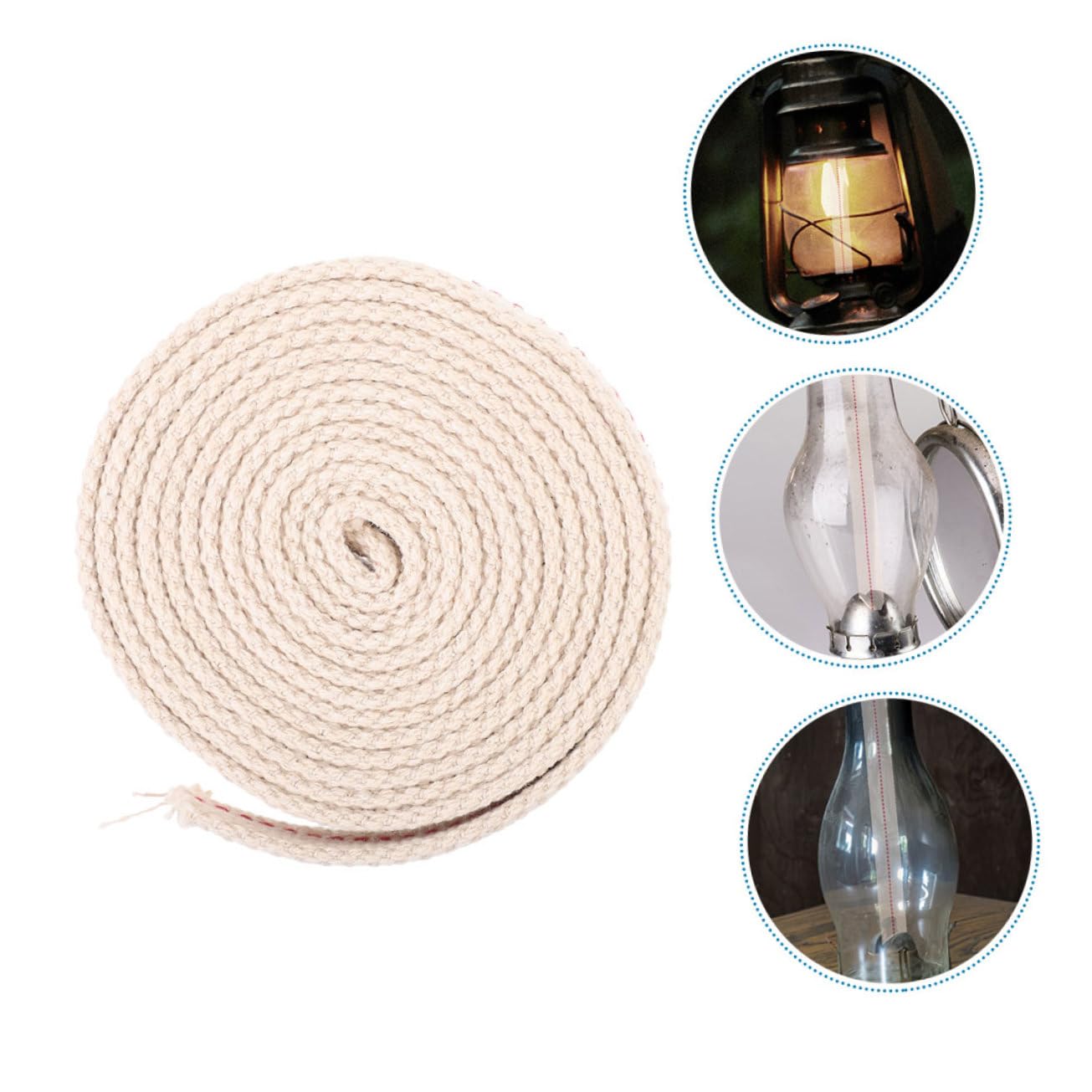 Unomor 1roll Kerosene Lamp Wick -feet Cotton Knitted Oil Wick for Use for Oil Lamps Lanterns Lighting