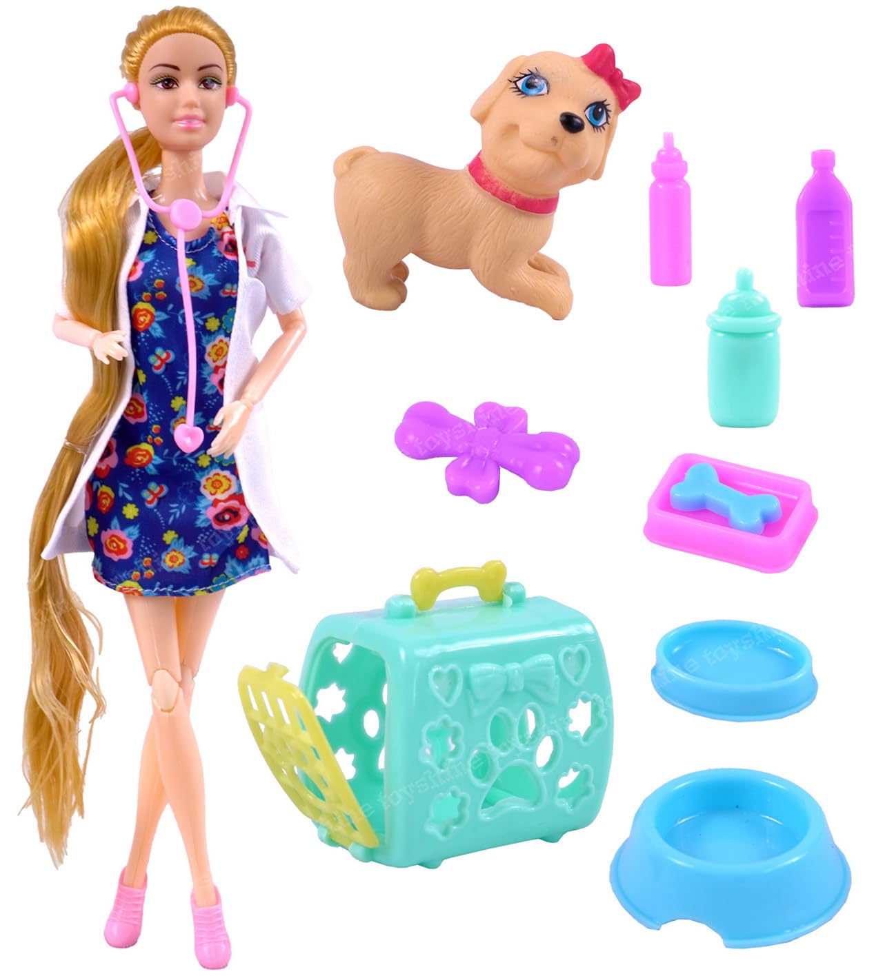 Toyshine New Nurse Doll Set With Puppy And Veterinarian Kit Role Play Set For Age 3+ Fun Roll Play Toy Set