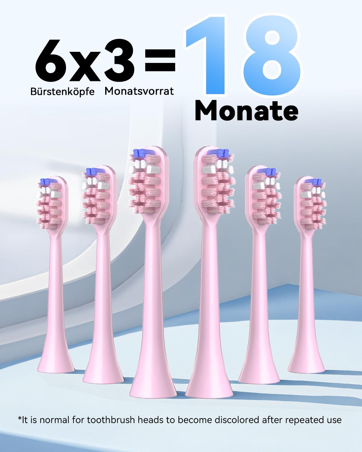 JTF Brosse à Dents Électrique Sonique avec Nettoyage et Séchage UV, 5 Modes de Nettoyage, 6 Têtes de Brosse de Rechange, Gobelet, Station de Charge Sans Fil pour La Maison et Les (Rose)