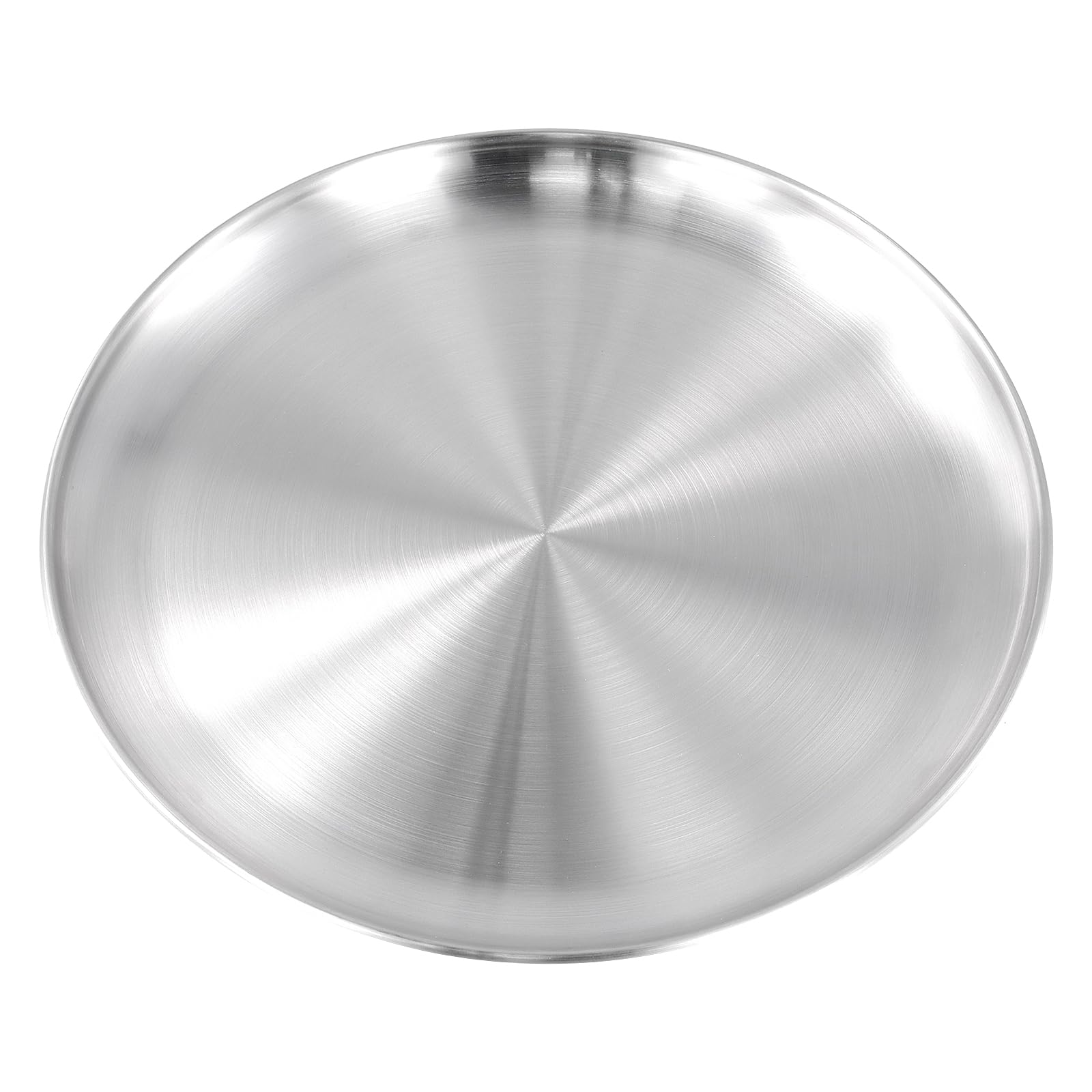 Set di 6 Piatti Rotonde in Acciaio Inox, da 30 cm, di Stoviglie da Tavola Portatile, Picnic, barbecue