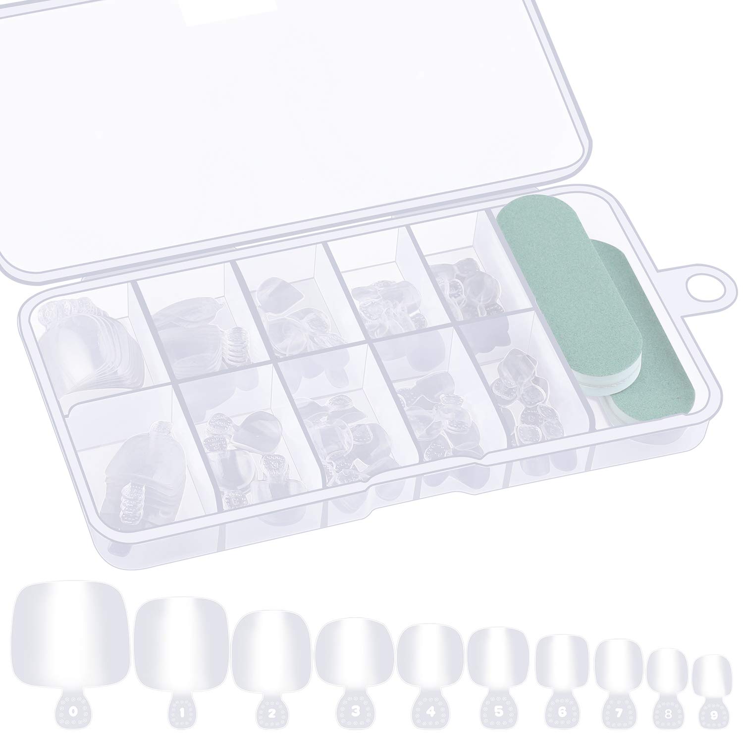 Buy ADXCO 100 Pcs False Toenail Tips, 10 Sizes Full Cove French Toe