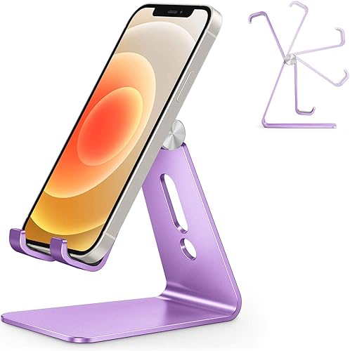 OMOTON Soporte ajustable para teléfono celular, soporte para teléfono de escritorio de aluminio C2, compatible con iPhone 15, 14, 13, XS, XR, 8