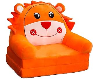 UNU_YAN Sofá de los niños Linda Princesa niña de Dibujos Animados Perezoso Plegable Tatami Regalo de cumpleaños Silla de la Felpa (Color : Orange)