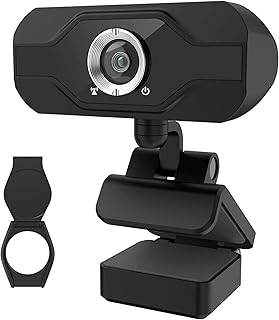CGZZ PC Webcam with Microphone 1080P FHD Plug and Play USB Webcam with Privacy Cover Suitable for Desktop and Laptop Meetings, Conferences, Zoom, Skype, Facetime, Windows, Linux and Mac