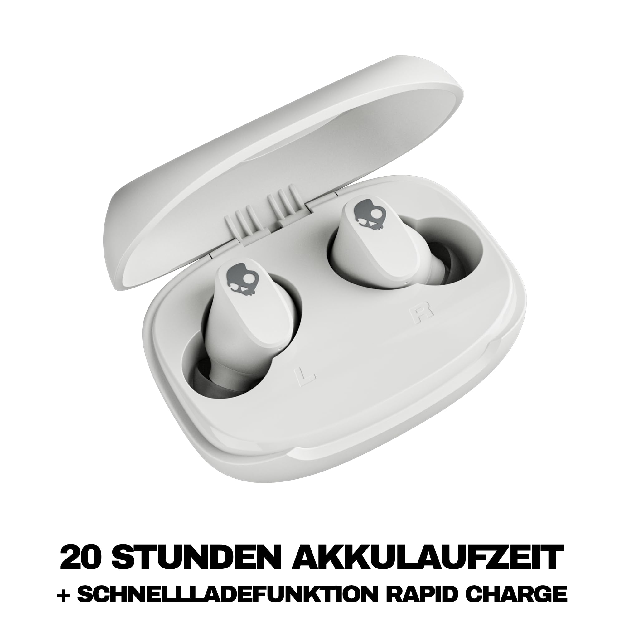 Skullcandy Smokin’ Buds 360 Wireless Earbuds, Bluetooth-Kopfhörer - Weiß – Ansicht 2