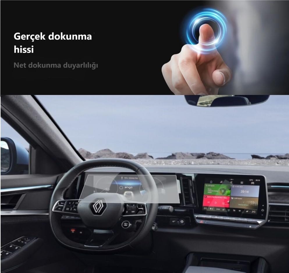 Engo Renault Austral Dijital Gösterge 12.3 İnç İle Uyumlu Mat Ekran Koruyucu