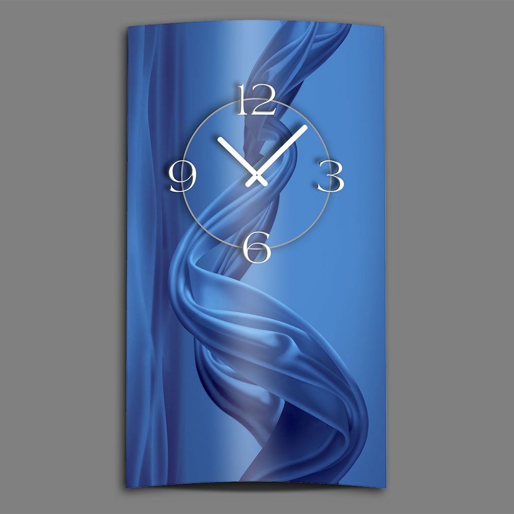 Orologio Da Parete 3D Dixtime - Design Moderno Astratto Blu Menta Turchese, Silenzioso, Made In Germany, 20x34 Cm