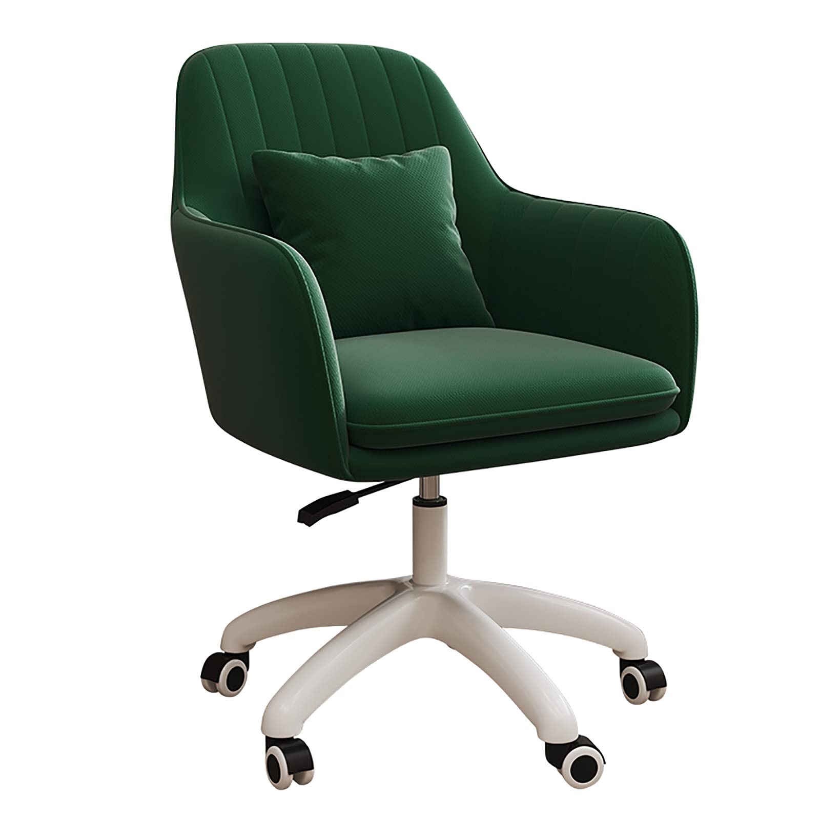 HTTGDGDH Ergonomic Swivel Chair - Faux Leather Executive Chair With Fixed Padded Arms Supports 150Kg Perfect For Home Office Gaming And Work Use,Pink