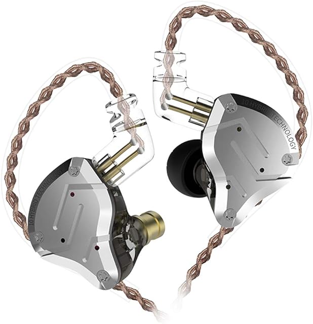 KINBOOFI KZ ZS10 Pro in Ear Monitor Earbuds Headphone, HiFi KZ Earphone with 4BA and 1DD Drivers, KZ Upgraded ZS10 Pro with Detachable 0.75mm 2 Pin 6N OFC Cable (NO Microphone, Black)