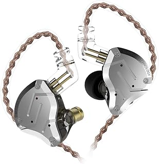 KZ ZS10 Pro in Ear Monitor Earbuds Headphone, HiFi KZ Earphone with 4BA and 1DD Drivers, KZ Upgraded ZS10 Pro with Detachable 0.75mm 2 Pin 6N OFC Cable (Black No Mic)……