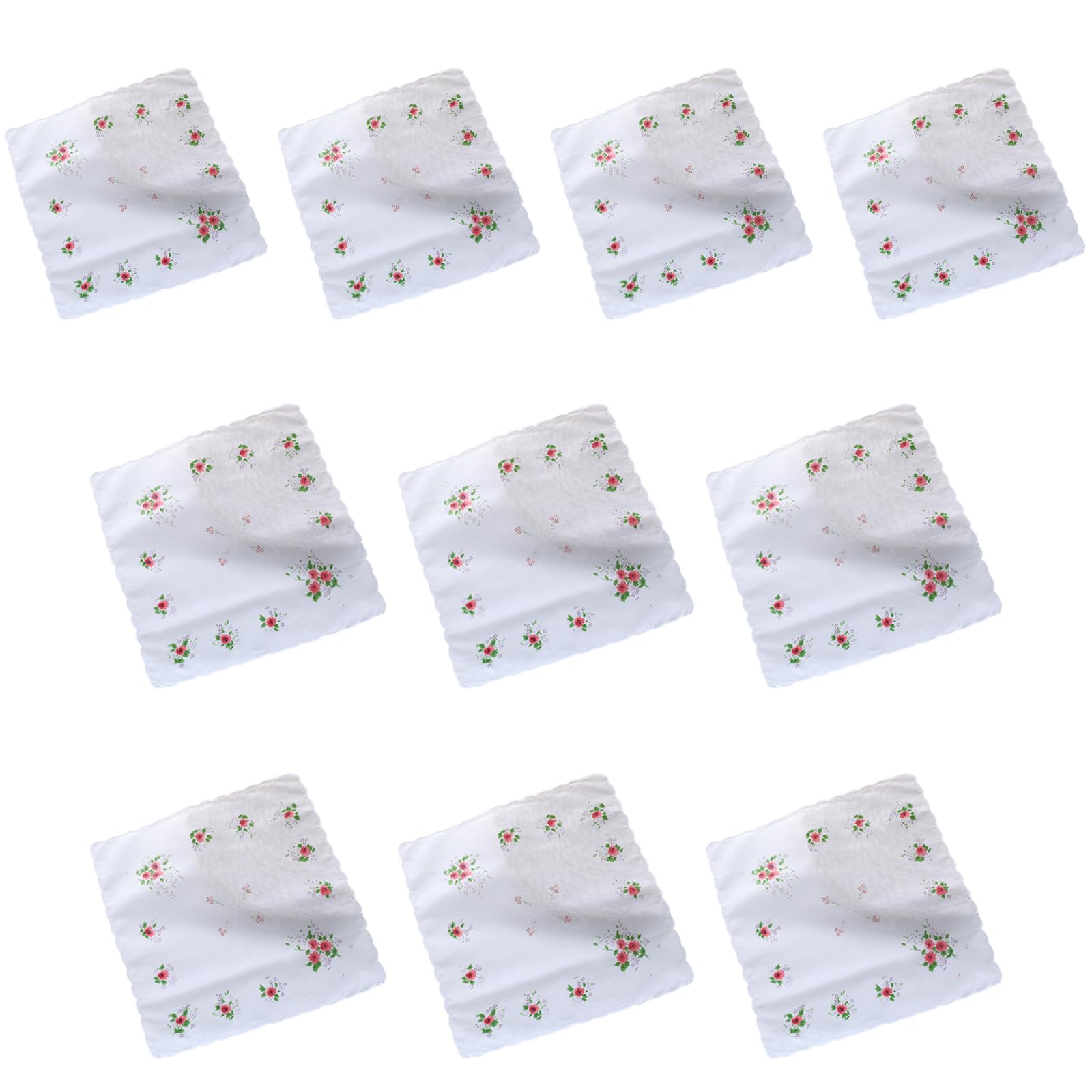Elnwnnkc 10Pcs Women Hankies Embroidered Cloth Fragmented Flower Hanky Florals Cloth Handkerchief Sweat Bandana Flower Hanky