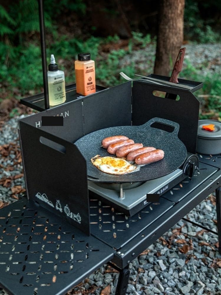 Parabrisas Plegable for Estufa De Gas, Protector Contra El Viento Escritorio, Con Capa Almacenamiento Para camping