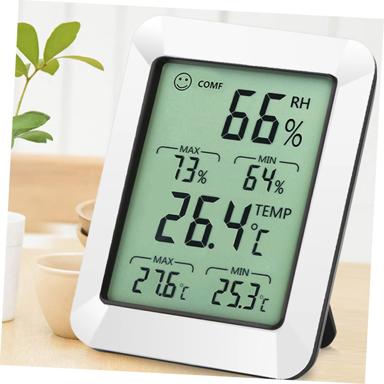 Sosoport 2pezzi Termometro Elettronico Digitale Per Interni Misuratore Di Umidità e Temperatura Display e Sensibile Supporto Senza Batteria Ottimo Per Uso Domestico e Ambienti Interni