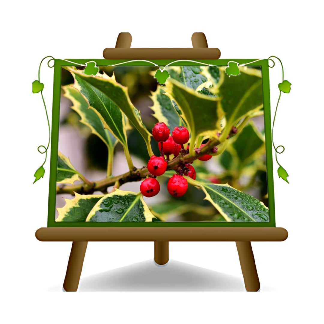 Agrifoglio Variegato Pianta Ornamentale vaso 22 cm | Ilex Aquifolium arbusto sempreverde - Altezza 70 – 80 cm