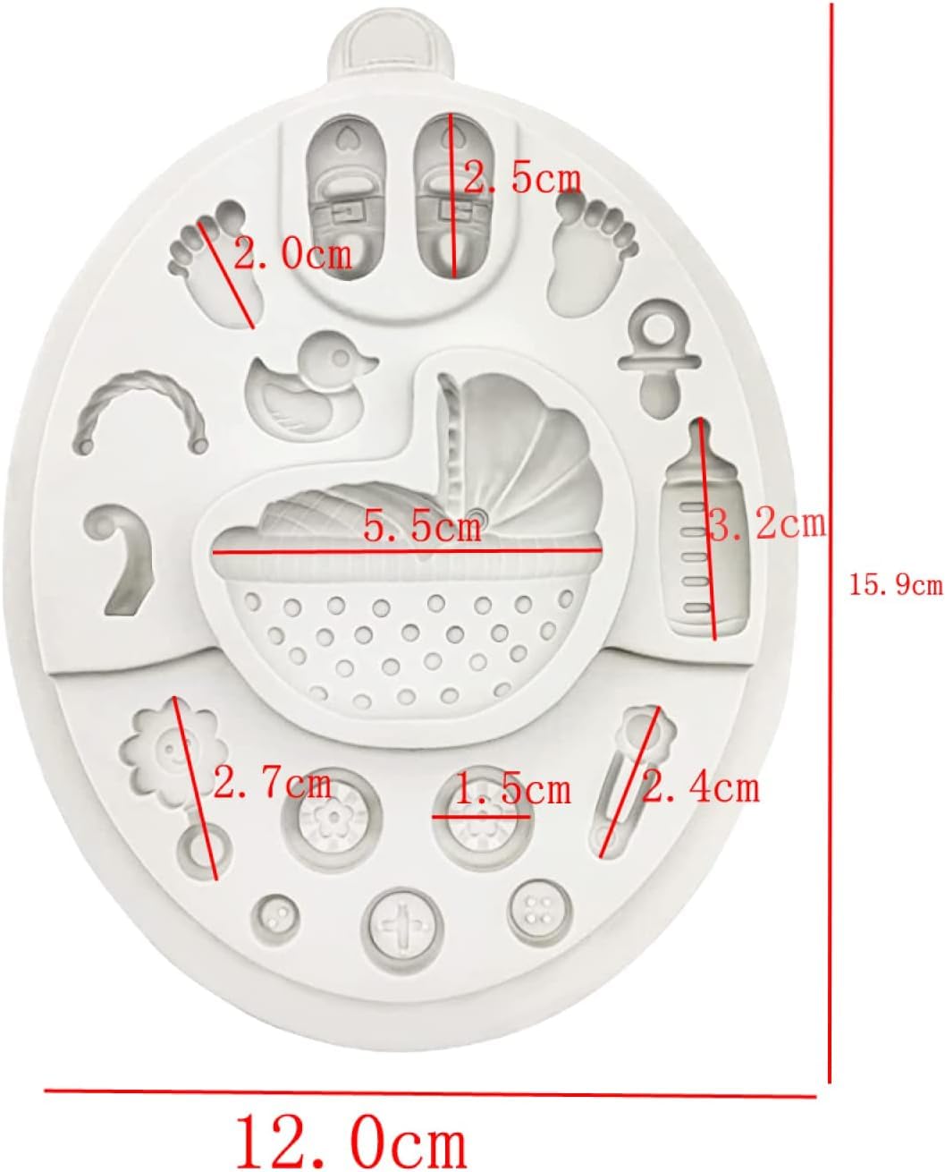 FirstTry Baby Shower Theme Fondant Mold I 3D Newborn Baby Accessories Mini Round Silicone Mould I for DIY Handmade Chocolate Cake Décor Polymer Clay Candy Cookies Cupcake Gummy Resin Art Craft (R885) — Amazon image 2