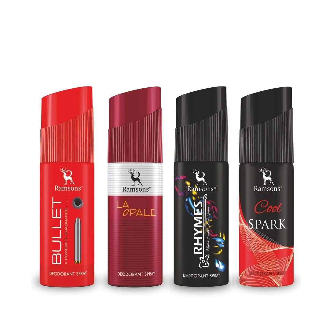 Ramsons Cool Spark, Rhymes, La Opale & Bullet Deodorant Spray Combo Pack of 4 (40ml Each) | Long-Lasting Fragrance | Unisex Body Spray Set | Everyday Freshness & Gift Combo-image-30