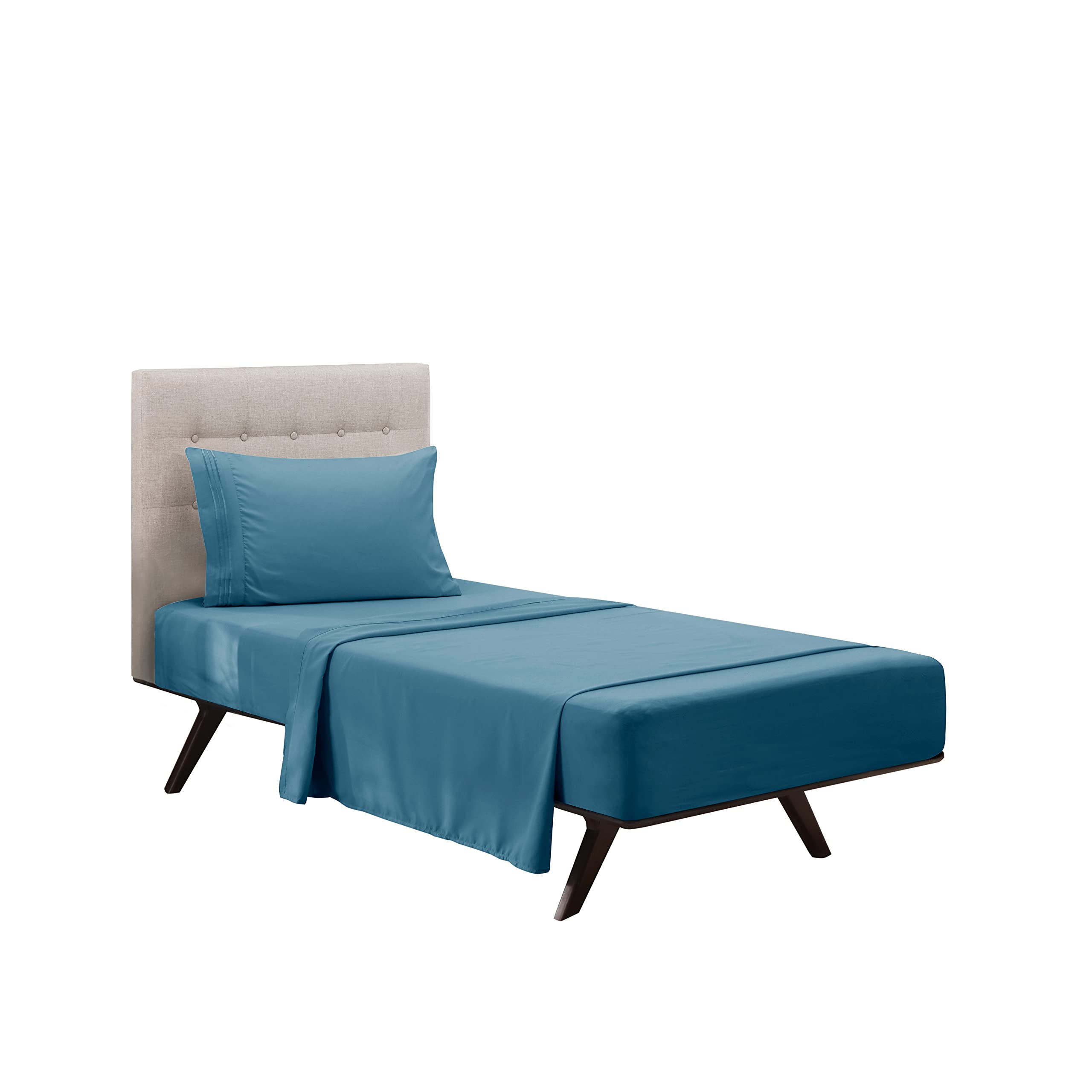 Clara ClarkTwin Sheets Set, Deep Pocket Bed Sheets for Twin Size Bed - 3 Piece Twin Size Sheets, Extra Soft Bedding Sheets & Pillowcases, Blue Heaven Sheets Twin