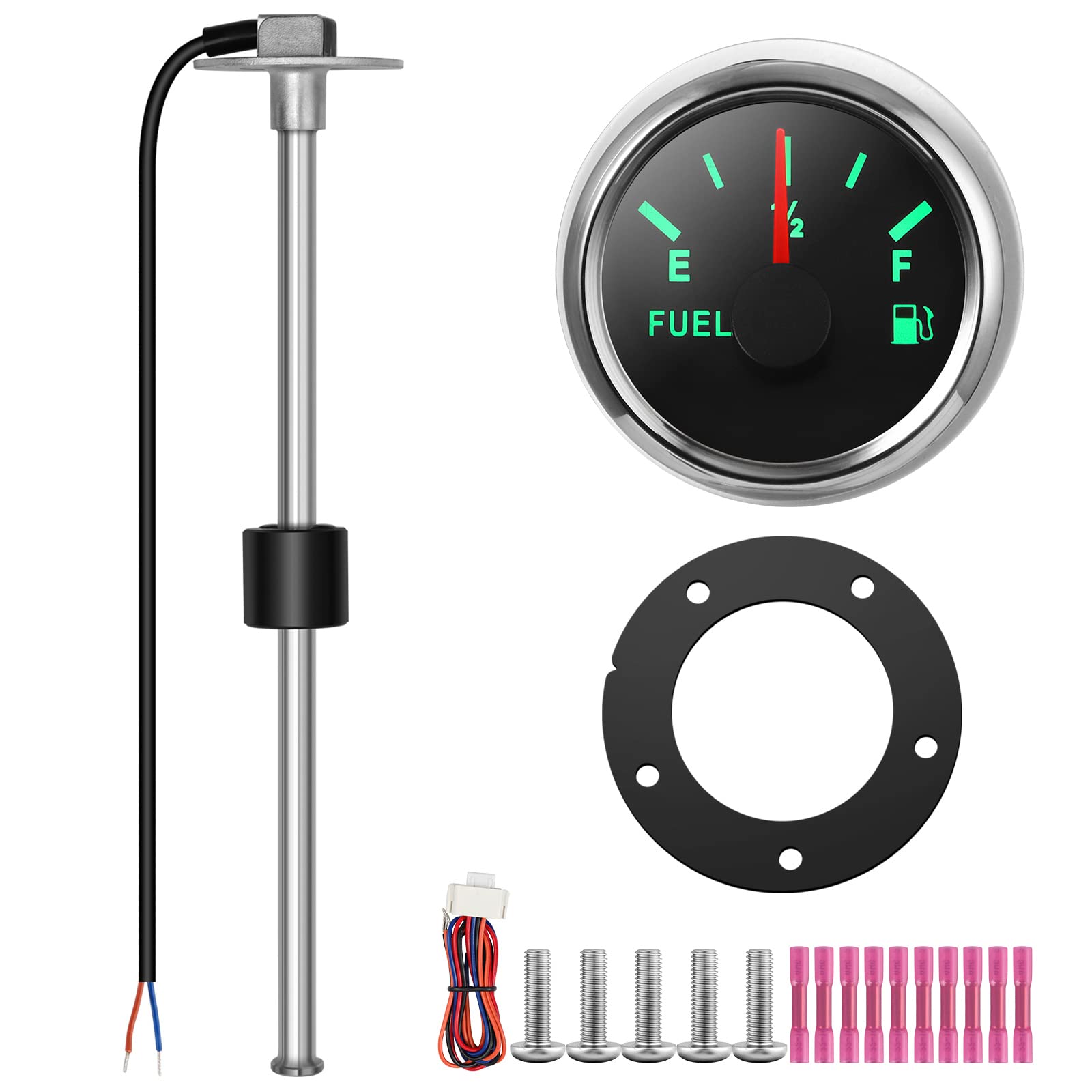 RUPSEFuel Sender Unit Boat Fuel Tank Sending Unit Fuel Water Level Sensor Stainless Steel Fuel Sender and Fuel Gauge for Boat Car Truck RV (6" (150mm)) (13")