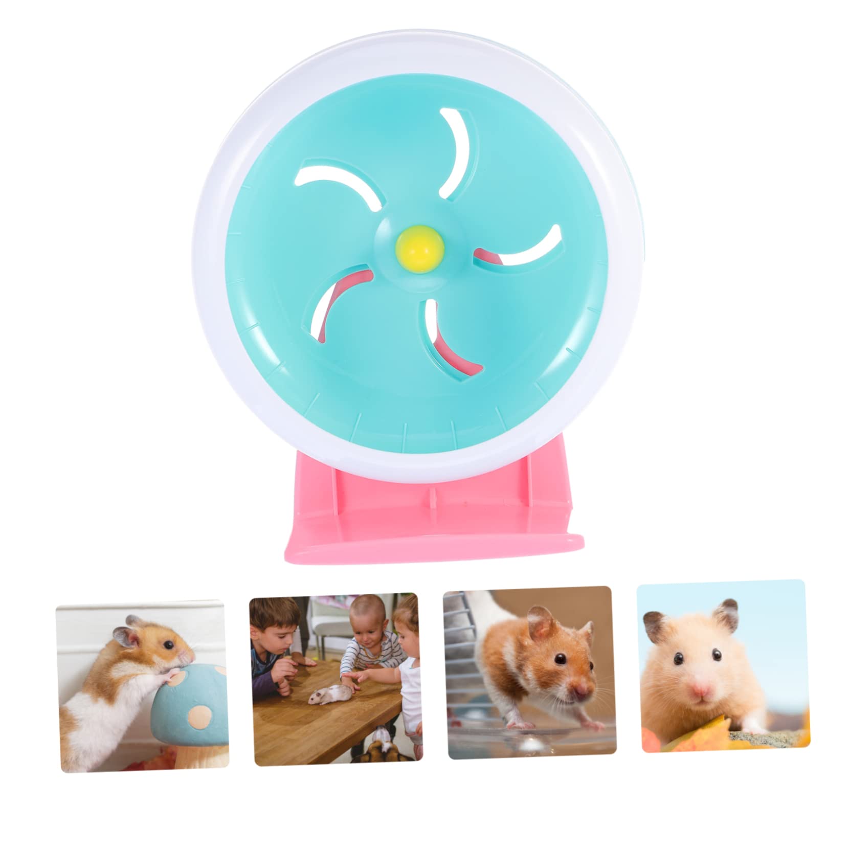 Rueda de Hámster Azul de 18cm en PP para Ejercicio | Segura y Ecológica, Diseño Silencioso, Accesorio para Mascotas Pequeñas Color Aleatorio
