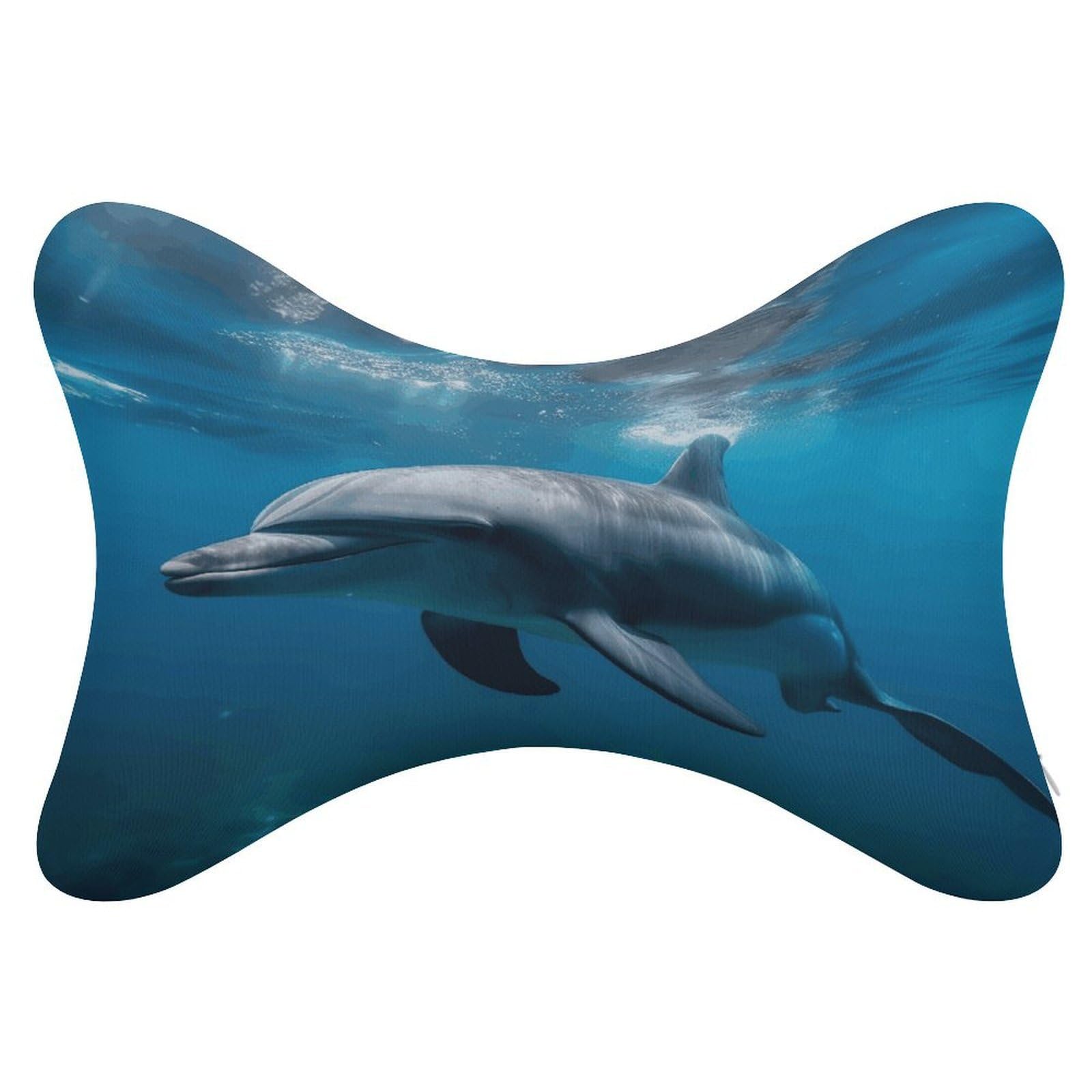 FekiLoot Dolphins in The Ocean1 Car Headrest Set of 2,Softness Memory Foam Car Neck Pillow with Breathable Removable Cover Car Neck Support Pillow Ergonomic for Driving, Office