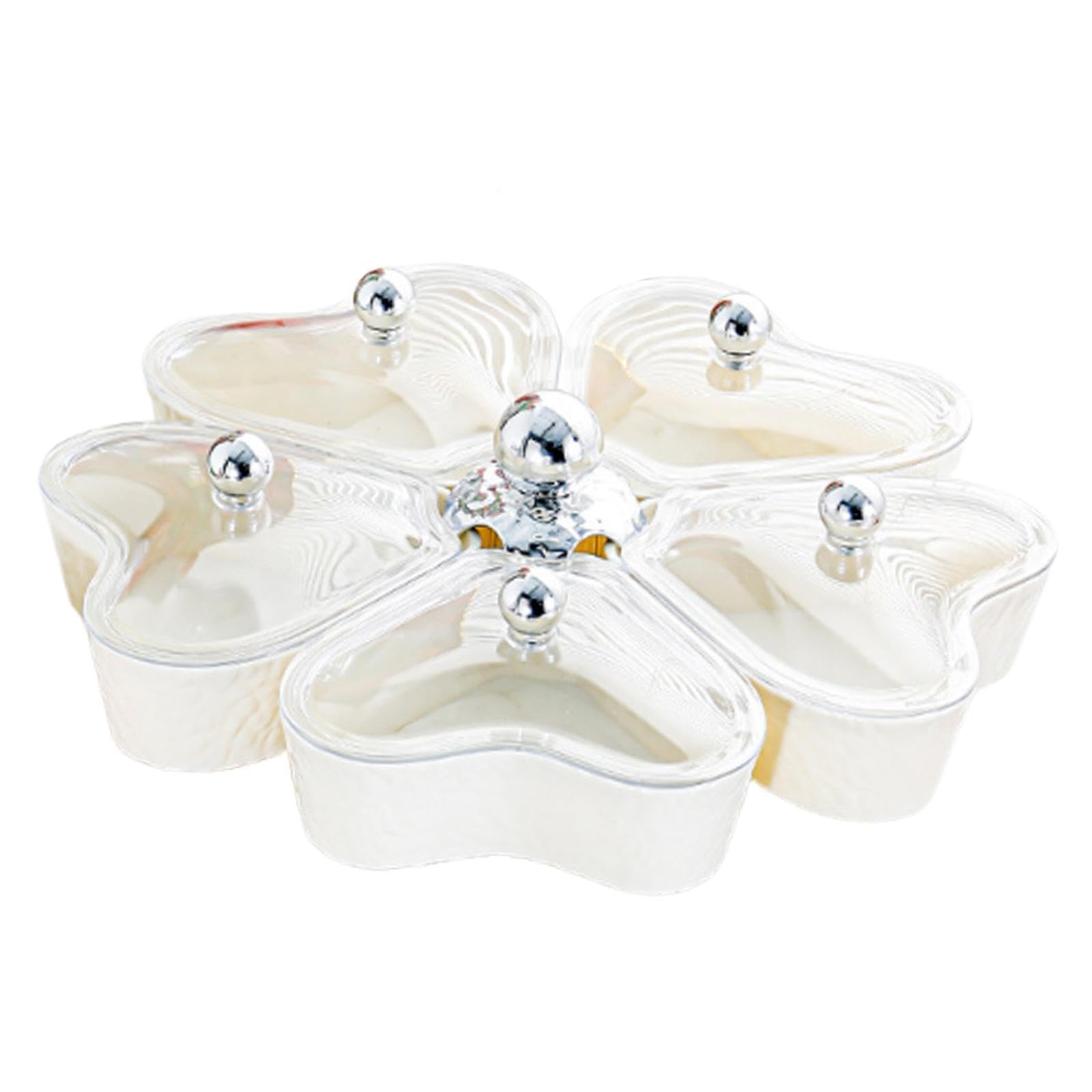 Bothyi Dried Fruits Tray Candy Snack Plates Platter Appetizer Tray Divided Serving Tray for Cupcake Dried Fruits Family Holiday Home, White