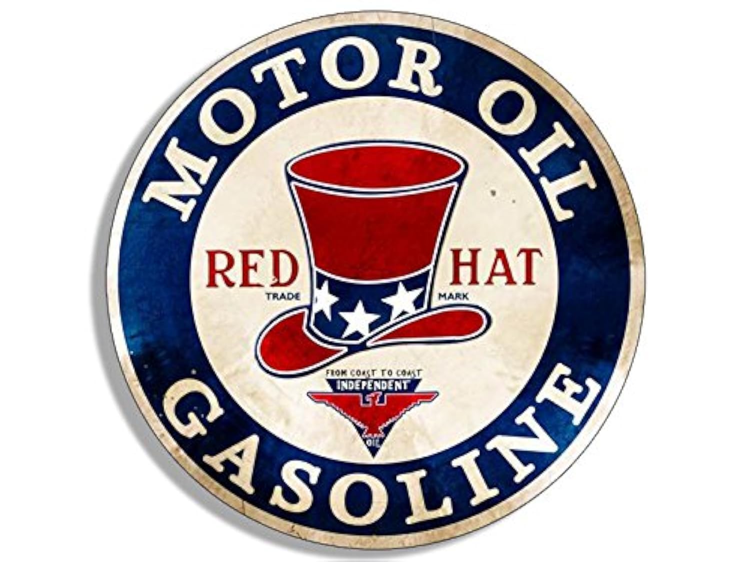 Amazon.com - Vintage Round RED HAT Gas Station Logo Sticker