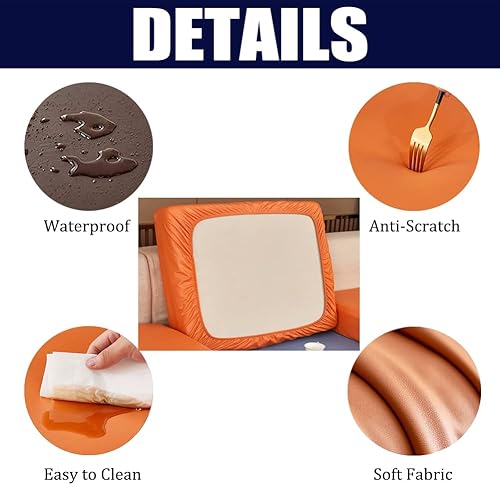 Miniatura 6 de Fundas elásticas para cojín de sofá, fundas individuales, impermeables, elásticas, ajustables y ajustables, fundas de asiento de sofá, fundas de