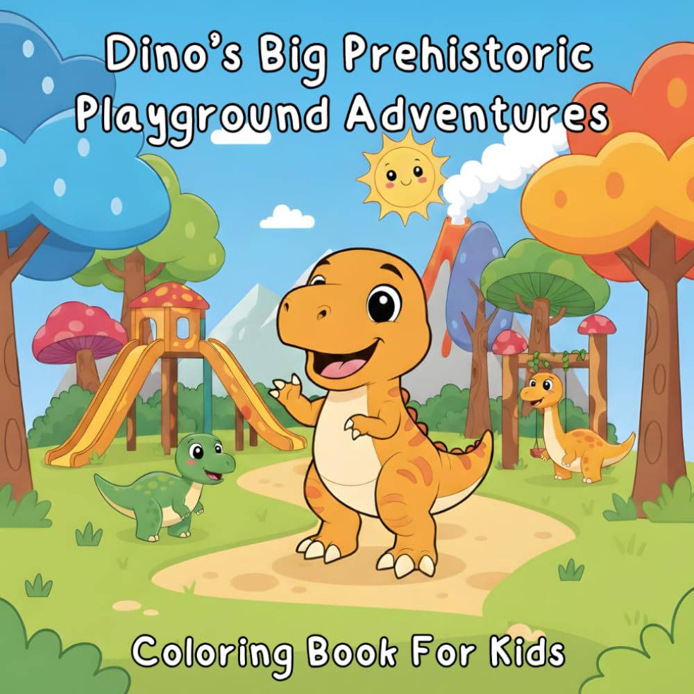 Dino’s Big Prehistoric Playground Adventures: A Fun and Friendly Dinosaur Coloring Book for Kids Ages 3–8 (Dinosaurs for Kids)