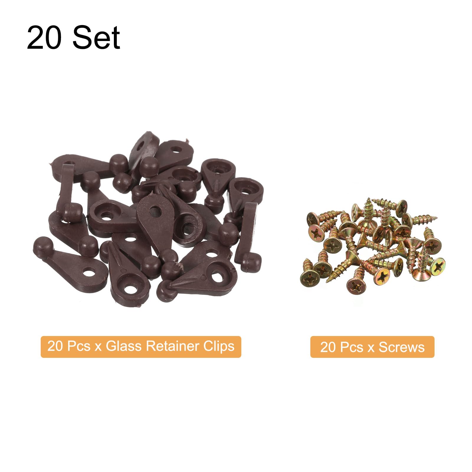 Glass Retainer Clips, 25 Pcs Glass Cabinet Clips 4mm Plastic Mirror