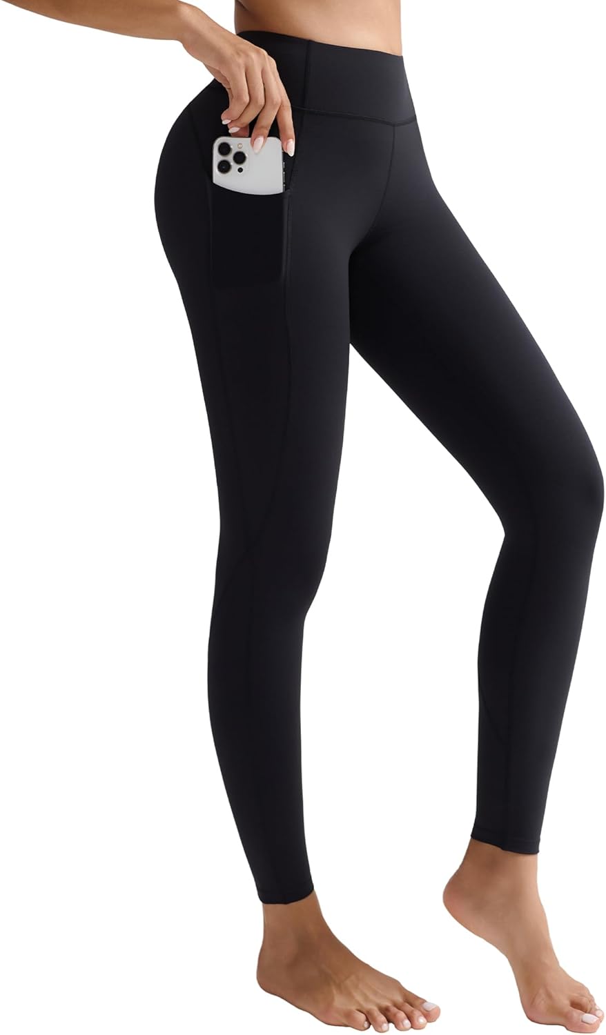 RUNNING GIRL Leggings for Women 25" Inseam, High Waisted Compression Buttery Soft Yoga Pants with Pockets
