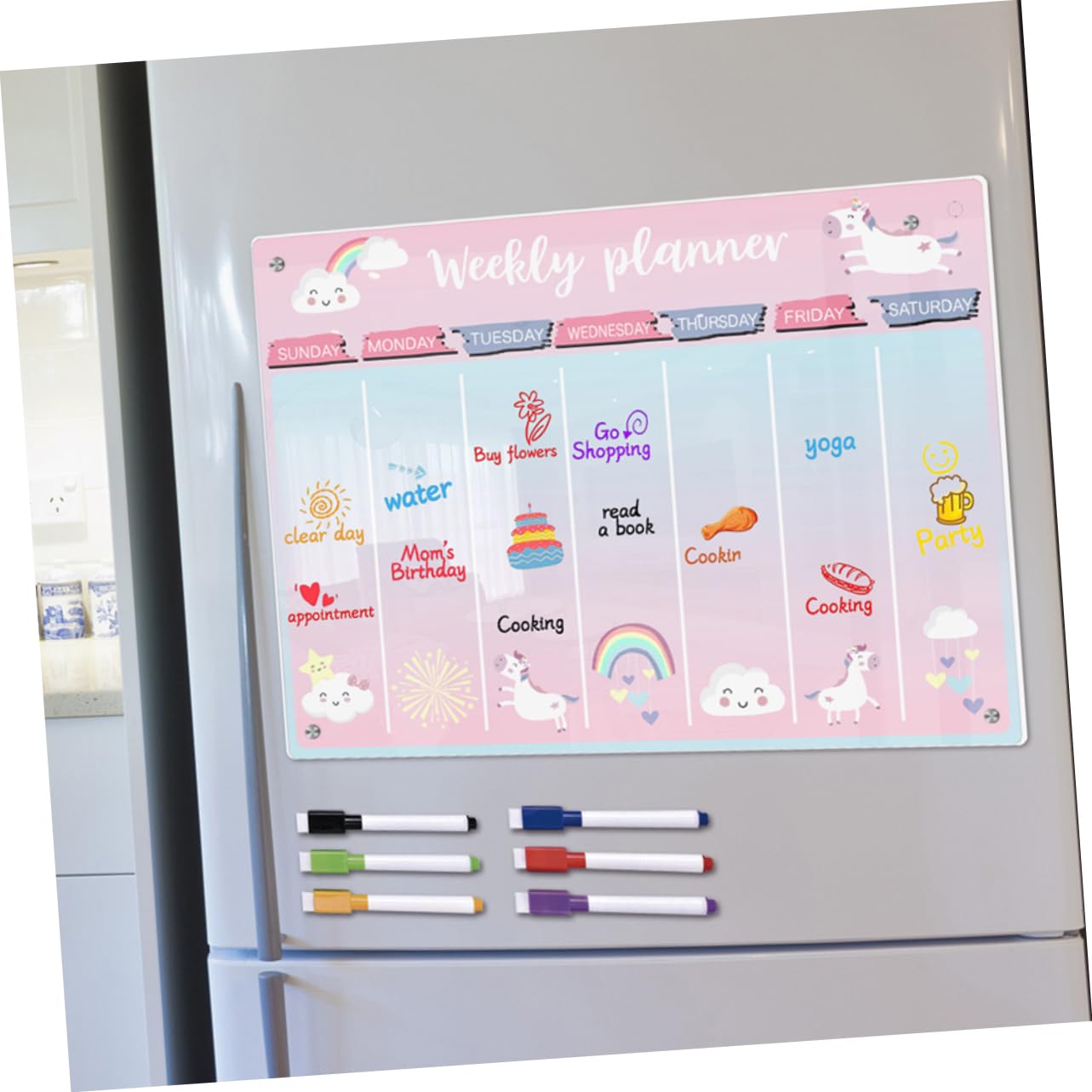 Magnetische Acryl-tafel Für Kühlschrank Wischfeste Wochenplaner-tafel Transparente Terminplanertafel Leicht Zu Reinigen Und Wiederverwendbar