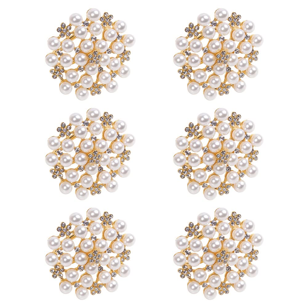 Porta Tovaglioli Natalizi Portatovaglioli URROMA - 12 Pezzi Catena Perle Bianche Per Feste Portatovaglioli Catena Perle