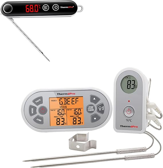 Review ThermoPro TP18 Ultra Fast Thermocouple Digital Instant Read Meat Thermometer+ThermoPro TP22S Digital Wireless Meat Thermometer for Grilling Review ThermoPro TP18 Ultra Fast Thermocouple Digital Instant Read Meat Thermometer+ThermoPro TP22S Digital Wireless Meat Thermometer for Grilling