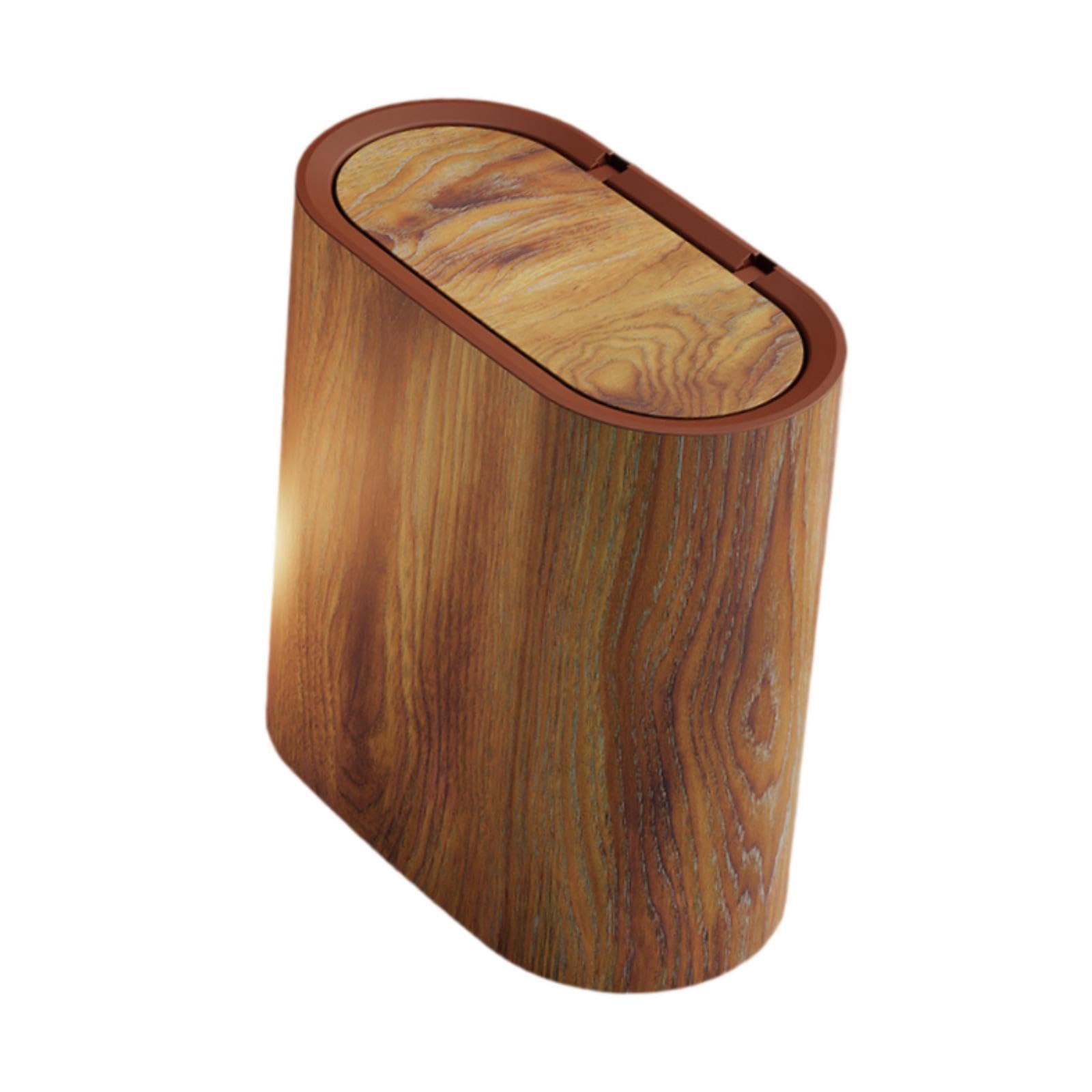 Pattumiera da Cucina Pattumiera con Coperchio a Pressione, Cestino per rifiuti, Contenitore per rifiuti, Pattumiera da Bagno per WC, Marrone