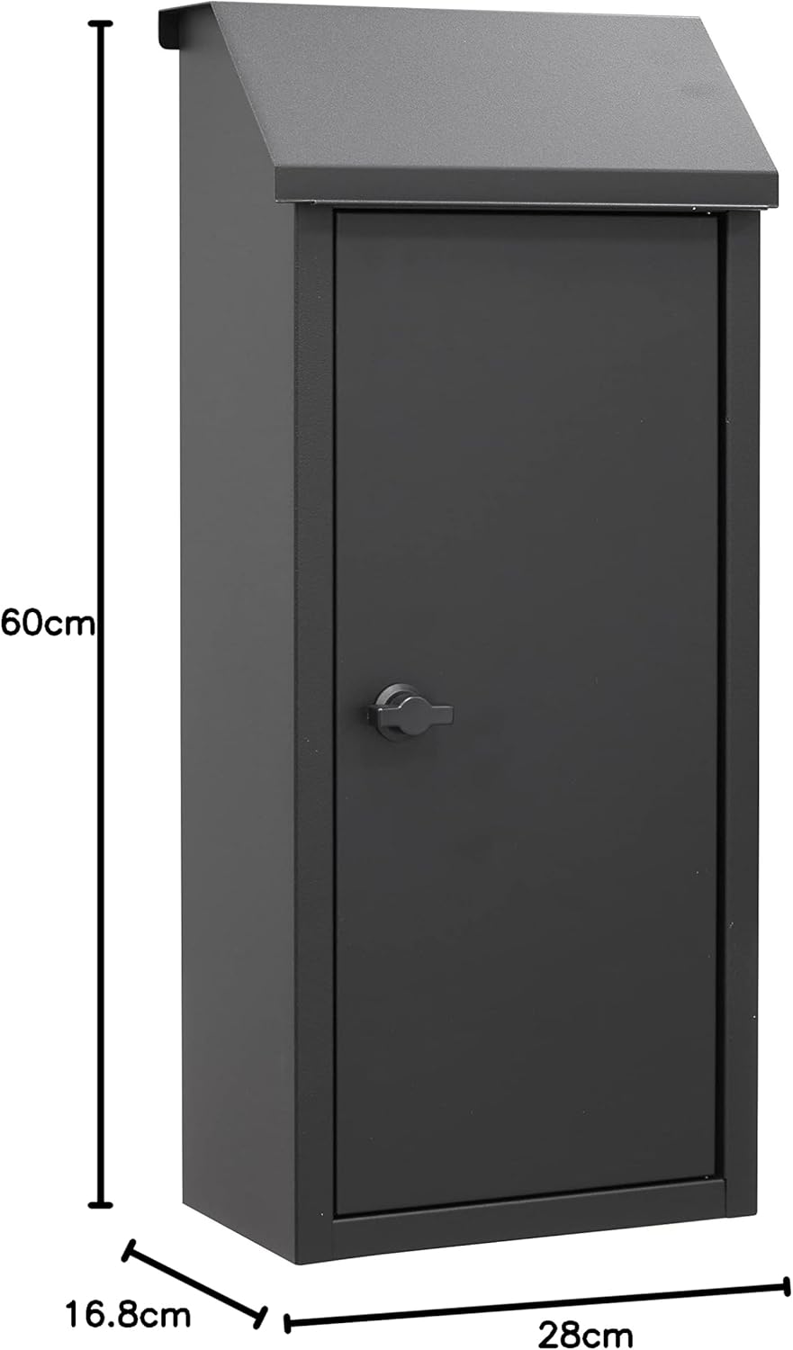 Mail Box Newspaper Box with Knob Bread Bin Large Capacity Vertical Mailbox for Post Press Advertising Black