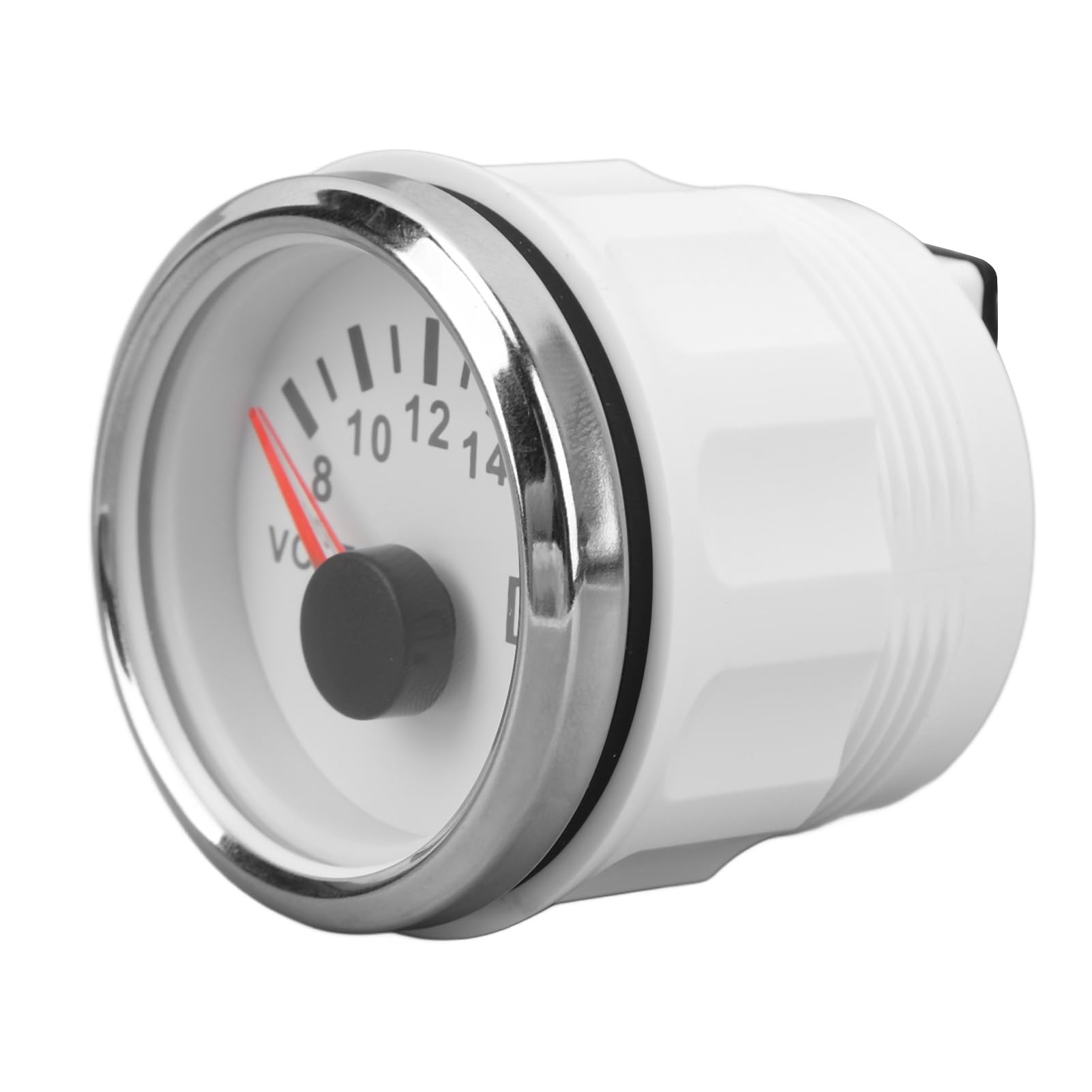 52MM Voltmetro per Barche DC9 a 32V Indicatore di Tensione con Retroilluminazione Colorata per Camper Yacht Barche da Pesca Navi (Copertura in argento con piastra bianca)