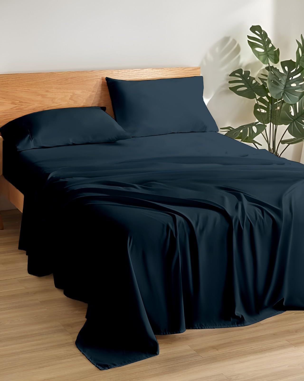 Soft Queen Bedsheets - Dark Grey Microfiber -21