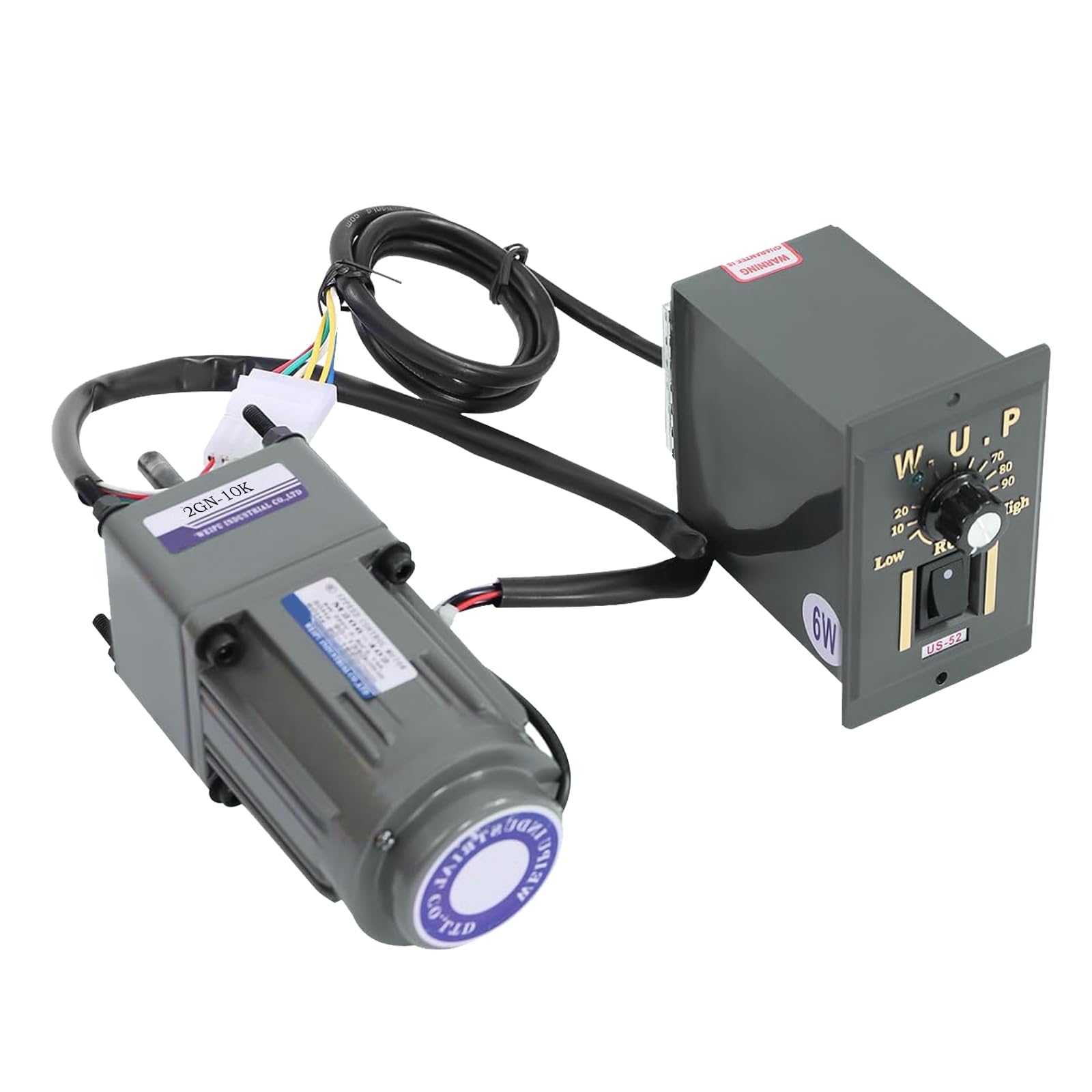 Moteur à Engrenages Électrique, Moteur à Courant Alternatif 6W 220V 0-135 Tr/Min (10k), 8 Nm, Régulateur De Vitesse Réglable En Continu Fonctionnement RéVersible Avant Et Arrière