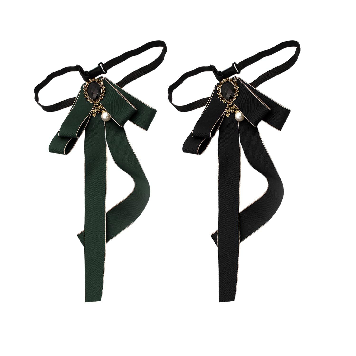 2 Pieces Women'S Streamer Bow Tie, Adjustable Bow Tie, Retro Bow Tie, Simple And Versatile Bow Tie, Clothing Accessories.