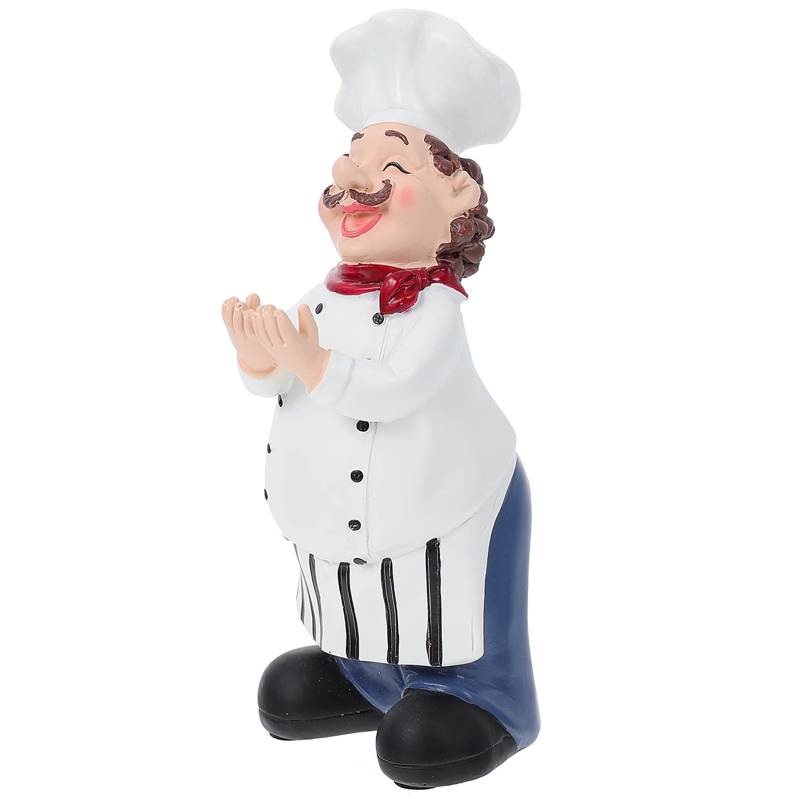 UPKOCH French Chef Figurine Resin Cook Chef Collectible Statues Table Top Welcome Sign Table Centerpiece for Counter Top Restaurant Hotel Coffee Shop Decoration 15X7X6CM