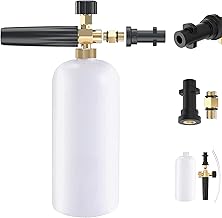 Haute Pression à Mousse Lance à Mousse de Neige, Réglable Canon a Mousse Compatible avec Karcher Série K2/K3/K4/K5/K6/K7 Nettoyeur pour Voiture Moto 1L Bouteille（with Waterproof Tape）