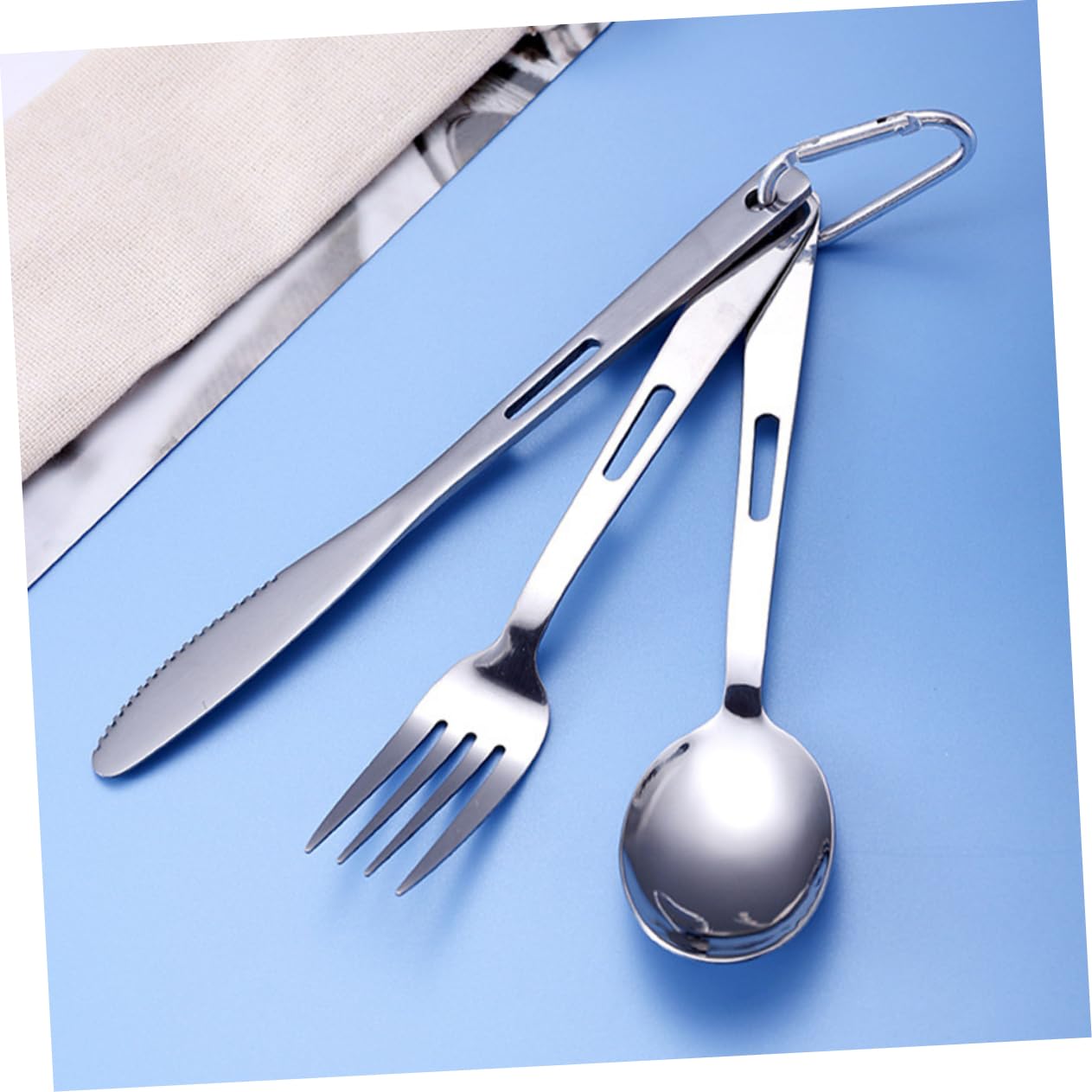 BESPORTBLE Posate Da Campeggio in Acciaio Inox Forchetta Cucchiaio e Coltello Per Picnic Campeggio Viaggi e Trekking Utensili Portatili Per Outdoor