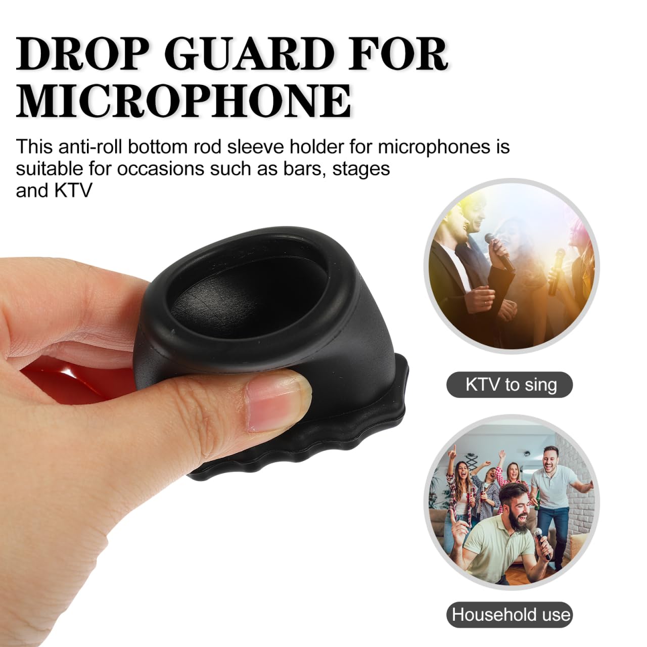 Vaguelly Silicone Microphone Bottom Rod Sleeve 6Pcs Non-Slip Anti Rolling Cover Handheld Mic Holder for Studio Bars Stages Ktv - Image 3