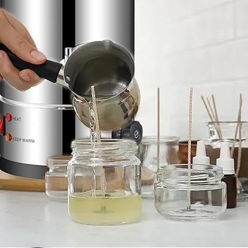Miniatura 8 de Derretidor de cera de 10 litros para hacer velas, olla eléctrica grande de cera de vela con boquilla fácil de verter y control de temperatura 86-230