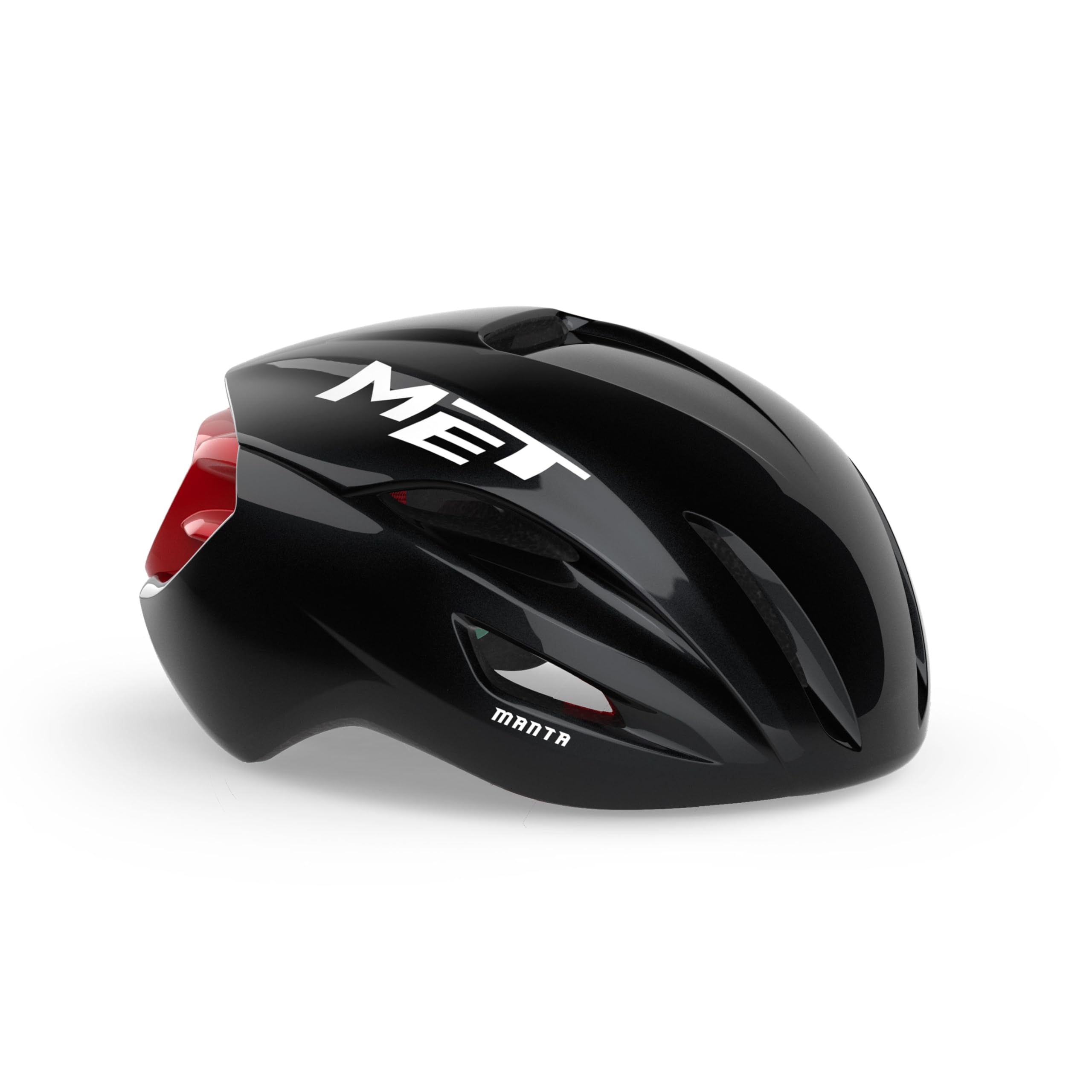 MET Unisex Adult Manta MIPS Road Helmet, Black Red, S / 52-56 cm