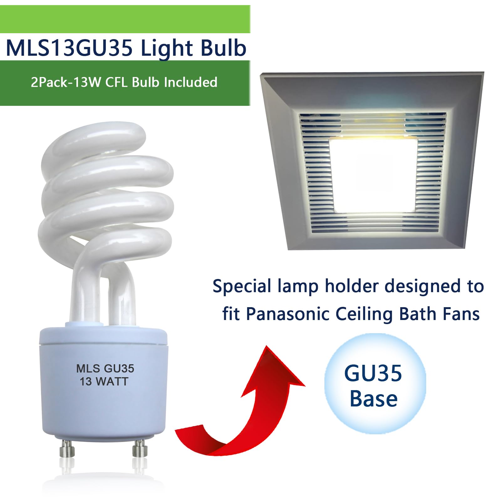 Valoisa MLS13W GU35 Light Bulbs,Replacement for Panasonic VQL5
