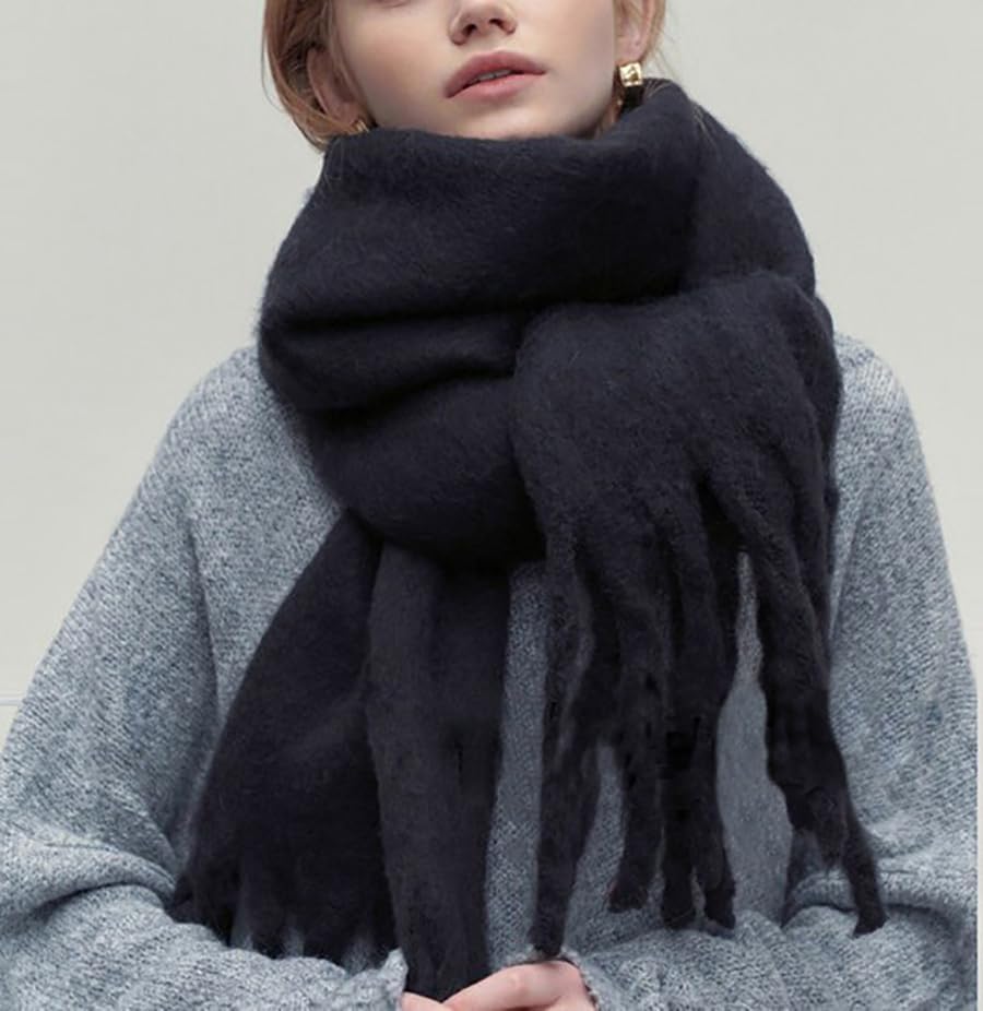 Women Chunky Scarf, Soft Warm Winter Scarf for Cold Weather, Christmas Blanket Scarves Pashmina Shawl Wrap - Image 6